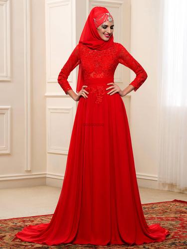 新款 精品穆斯林回族婚纱礼服 摄影服装服饰 大红可包邮 实物拍摄